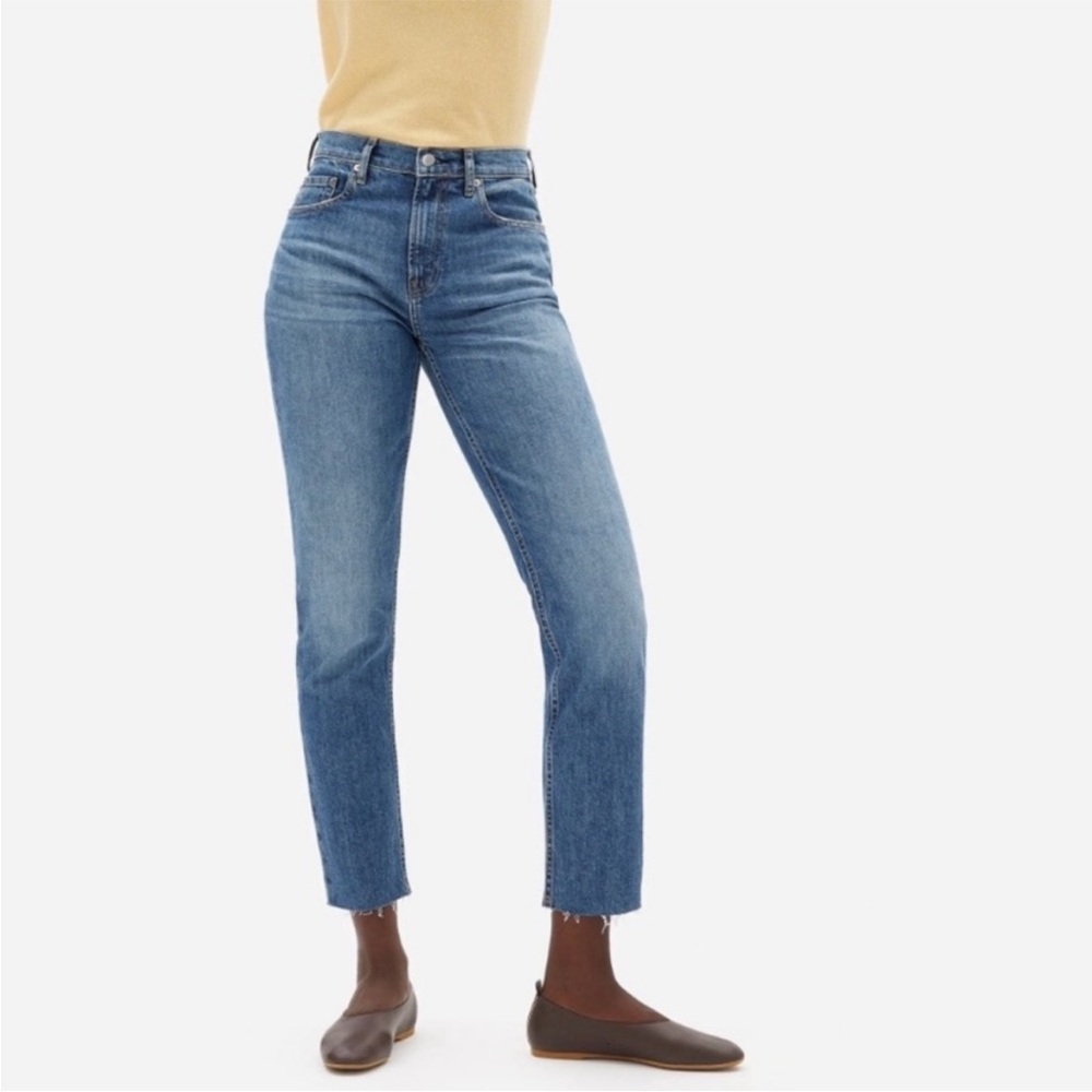 Womens Everlane Cheeky Jeans 29 High Rise Raw Hem Minimalist Capsule Essential